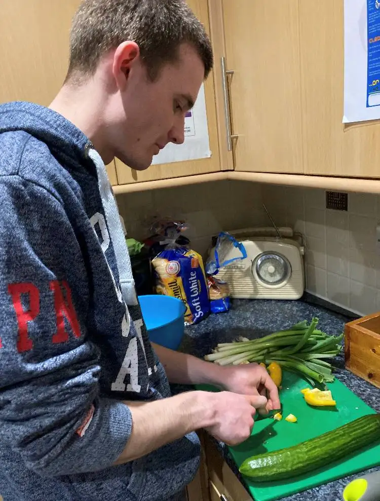 Living Well Service Young Disabled Adults Learning Cooking Skills